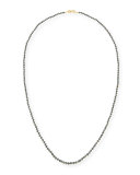 Faceted Round Black Diamond Necklace, 32"