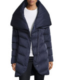 Matilda Belted Down Coat, Blue