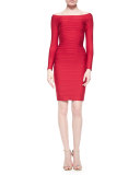 Long-Sleeve Bandage Dress