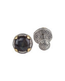 Sterling Silver & 18K Gold Round Cuff Links with Hawk's Eye