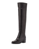 VIP Leather Over-The-Knee Boot, Black