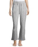 Cotton-Blend Flare Lounge Pants, Light Gray