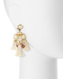 Tassel Chandelier Earrings, Petal White