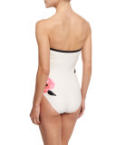 paloma beach embroidered bandeau one-piece swimsuit
