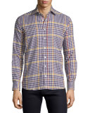 Plaid Flannel Long-Sleeve Sport Shirt, Multi