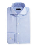 Tailored-Fit Textured Oxford Dress Shirt, Blue