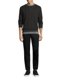 Raw-Hem Drawstring Sweatpants, Black