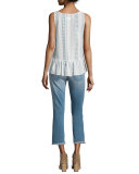The Cropped Flip Flop Distressed Jeans, Ticker