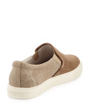 Suede & Canvas Skate Sneaker, Beige