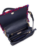 Embroidered Floral Flap Crossbody Bag, Natural/Red/Blue