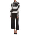 Striped Cotton Interlock Turtleneck