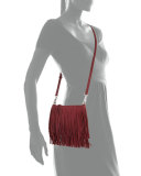 Finn Fringe Suede Crossbody Bag, Tawny Port
