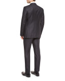 Trofeo Wool Tonal-Check Two-Piece Suit, Charcoal