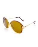 Oversized Monochromatic Sunglasses, Beige Gold