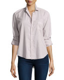 Eileen Button-Front Shirt, Dusty Pink