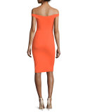 Aliroska Off-the-Shoulder Sheath Cocktail Dress