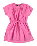 Caly Short-Sleeve Drawstring Dress, Size 2T-12