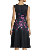 Sleeveless Floral-Print Fit-&-Flare Dress