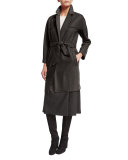 Jenny Faux-Wrap Skirt, Charcoal Melange