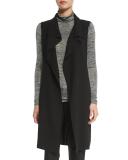 Solid Drape-Front Vest