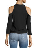 Cold-Shoulder 3/4-Sleeve Tee