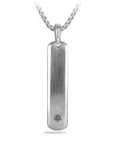 Men's Fused Meteorite Dog Tag, Silver
