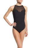 Anastasia Mesh-Front Underwire One-Piece Swimsuit