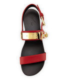 Men's Ski-Buckle Leather Strap Sandal