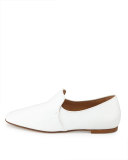 Alys Leather Slipper Flat, White