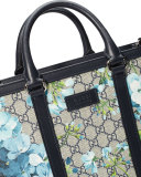 GG Blooms North-South Tote, Blue