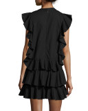 Ojal Sleeveless Ruffle Mini Dress