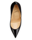 Pigalle Patent Leather Red Sole Pump, Black