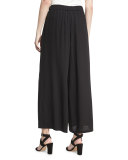 Drama Silk Georgette Wide-Leg Pants