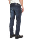 Buster 0854T Distressed Denim Jeans, Dark Blue