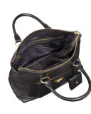 Daino Zip Pebbled Leather Tote Bag