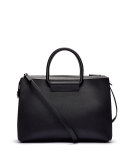 Satchel 12 Leather Tote Bag, Black