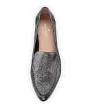 carmia pointed-toe leather loafer, anthracite