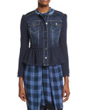 Denim & Tweed Jacket, Violet Stone Combo