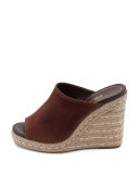 Suede Wedge Espadrille Mule Sandal