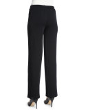 Flat Knit Wool Pants, Black 