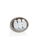 Wise Monkeys Sardonyx Cameo Diamond Ring, Size 6