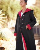 Hooded Button-Front Reversible Coat 