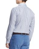 High Hat Check Long-Sleeve Sport Shirt, Blue