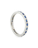 Channel-Set Diamond & Sapphire Band Ring in Platinum