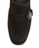 Dundee Suede Loafer Pump, Black