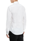 Contrast-Placket Long-Sleeve Sport Shirt