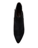 Geeo Suede Pointed-Toe Bootie, Dark Brown