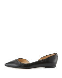 Reema d'Orsay Pointed-Toe Flat, Black