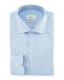 Micro-Striped Woven Dress Shirt, Blue