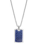 Men's Classic Chain Silver Dog Tag Necklace